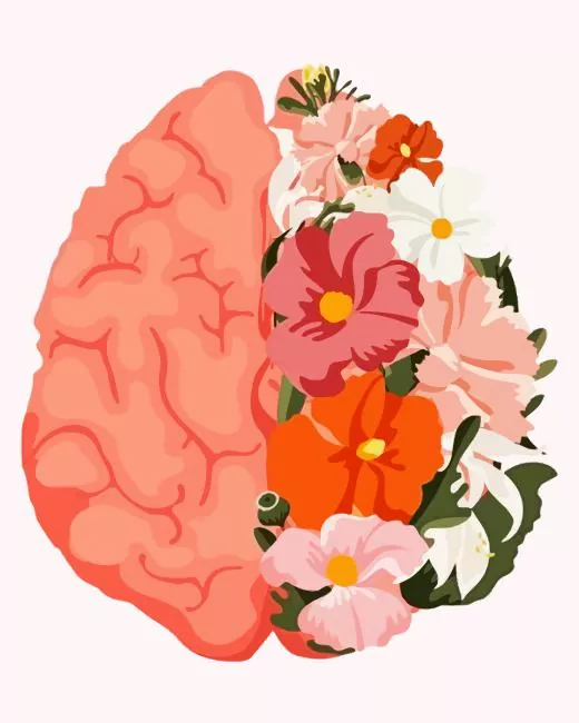 Brain with flowers Diamond By Numbers Brain With Flowers 5D Diamond Painting