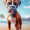 Brown Boxer Puppy 5D Diamond Painting