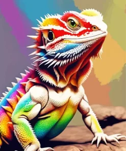 Colorful Bearded Dragon 5D Diamond Painting