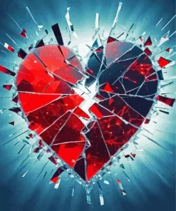Glass Broken Heart 5D Diamond Painting