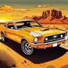 Illustration Orange Mustang 5D Diamond Painting