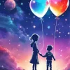 Little Boy And Girl Silhouette 5D Diamond Painting