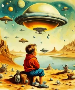 Little Boy In Space 5D Diamond Painting