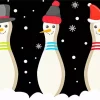 Snowman Bowling Pins 5D Diamond Painting