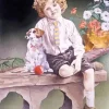 Victorian Boy And His Dog 5D Diamond Painting