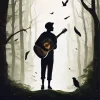 Boy With Guitar Silhouette 5D Diamond Painting