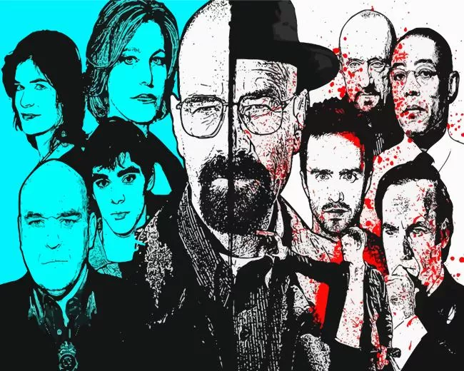 breaking bad characters art Diamond By Numbers Breaking Bad Characters Art 5D Diamond Painting