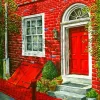 Brick Red Door Art 5D Diamond Painting