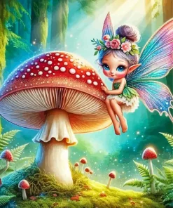 Cool Fairy And Mushroom 5D Diamond Painting