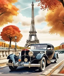 Eiffel Tower Car 5D Diamond Painting