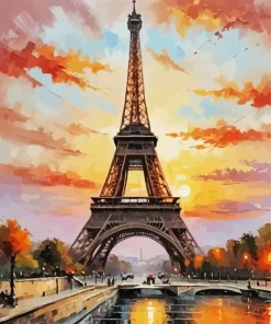 Eiffel Tower Sunset 5D Diamond Painting