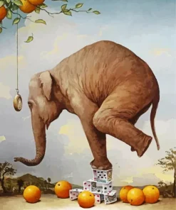 Elephant Balancing Art 5D Diamond Painting