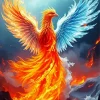 Fire And Water Phoenix 5D Diamond Painting