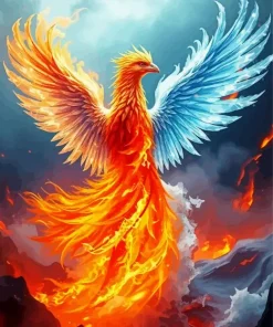 Fire And Water Phoenix 5D Diamond Painting