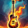 Fire Guitar Art 5D Diamond Painting