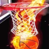 Flaming Basketball Art 5D Diamond Painting