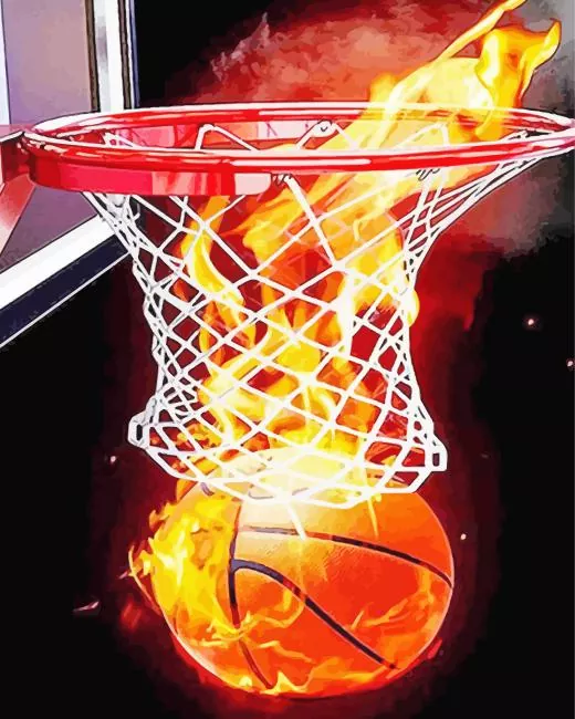 flaming basketball art Diamond Paintings Flaming Basketball Art 5D Diamond Painting