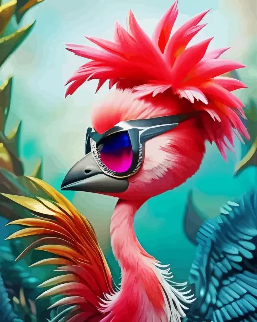 flamingo with sunglasses Diamond Paintings Flamingo With Sunglasses 5D Diamond Painting