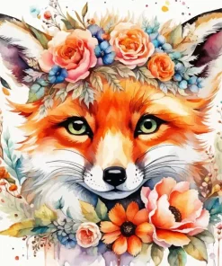 Floral Fox Art 5D Diamond Painting