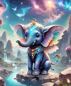 Galaxy Elephant Fairy 5D Diamond Painting