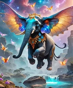 Galaxy Fairy Elephant 5D Diamond Painting