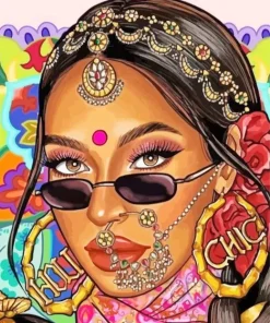Indian Girl Pop Art 5D Diamond Painting