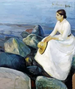 Inger On The Beach By Edvard Munch 5D Diamond Painting