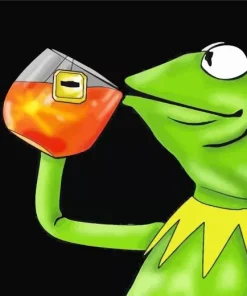 Kermit Drinking Tea 5D Diamond Painting