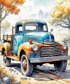 Old Truck Art 5D Diamond Painting