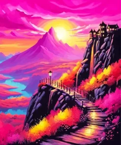 Pink Sunset Art 5D Diamond Painting