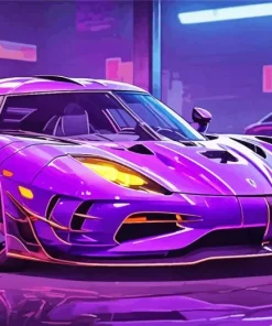 Purple Koenigsegg Agera 5D Diamond Painting