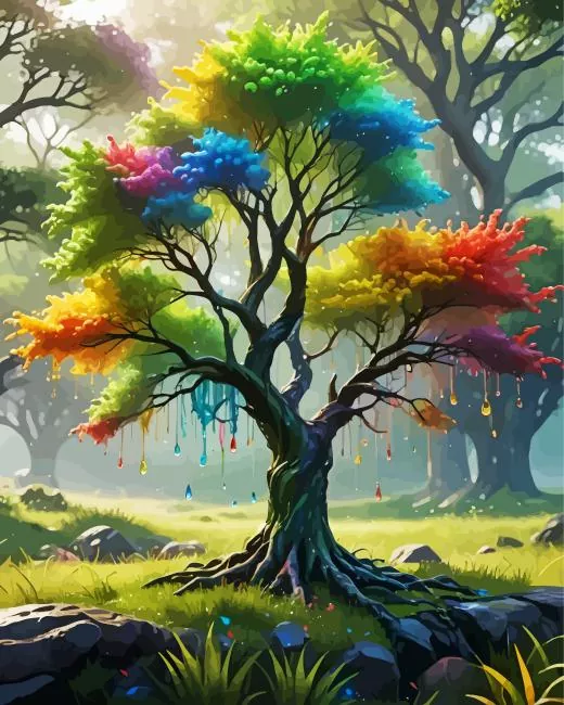 rainbow tree Diamond Paintings Rainbow Tree 5D Diamond Painting