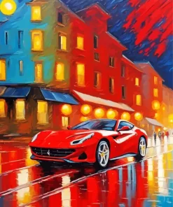 Red Ferrari 812 Art 5D Diamond Painting