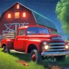 Red Truck Barn 5D Diamond Painting