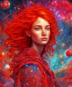 Space Red Head 5D Diamond Painting