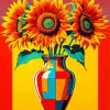 Sunflowers Vase Pop Art 5D Diamond Painting
