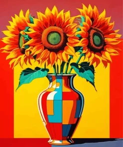 Sunflowers Vase Pop Art 5D Diamond Painting