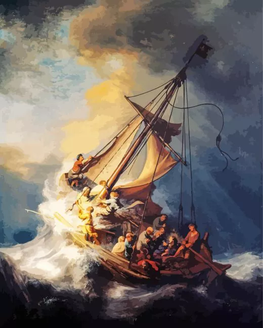 the storm on the sea of galilee Diamond By Numbers The Storm On The Sea Of Galilee 5D Diamond Painting