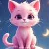 Adorable Pink Cat 5D Diamond Painting