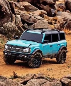 Blue Ford Bronco 5D Diamond Painting