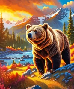 Brown Bear Art 5D Diamond Painting
