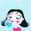 Cartoon Girl Bowling Blue Bubble Gum 5D Diamond Painting