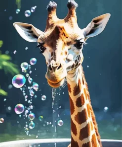 Giraffe And Bubbles 5D Diamond Painting