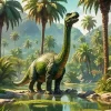 Green Brontosaurus 5D Diamond Painting