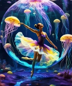 Jellyfish Bubble Ballerina 5D Diamond Painting
