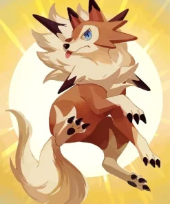 Lycanroc Pokemon 5D Diamond Painting