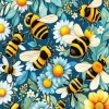 Bees And Flowers 5D Diamond Painting