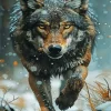 Brown And Black Wolf 5D Diamond Painting