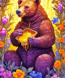 Brown Bear Eating Honey 5D Diamond Painting