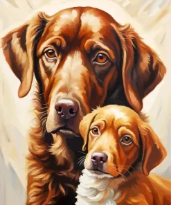 Brown Dogs Face 5D Diamond Painting